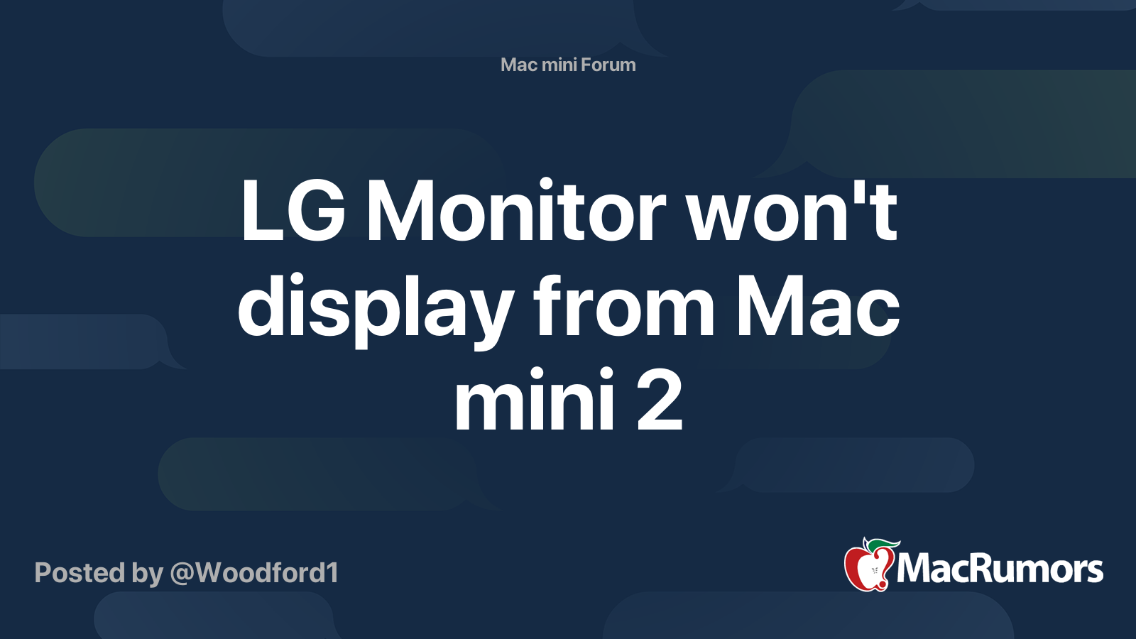 LG Monitor won't display from Mac mini 2 MacRumors Forums