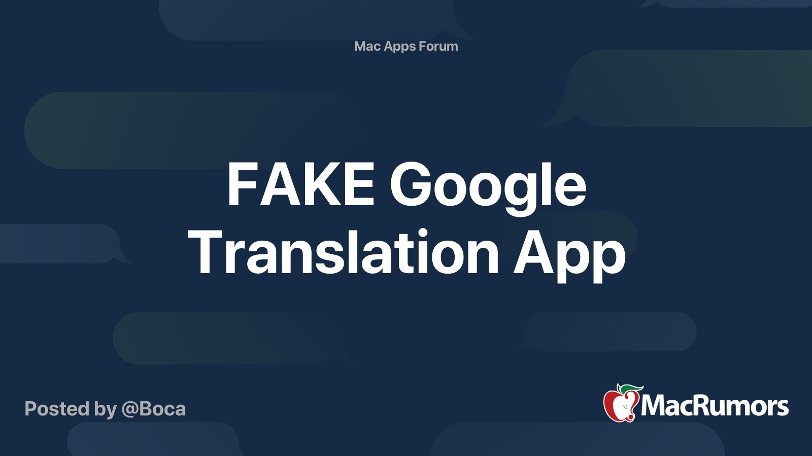 FAKE Google Translation App MacRumors Forums