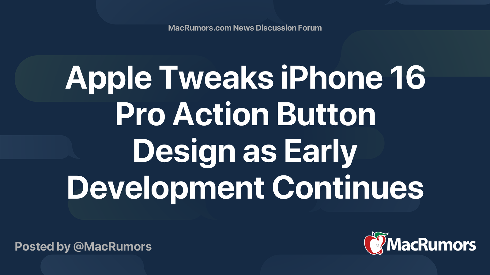 Apple Tweaks iPhone 16 Pro Action Button Design as Early Development ...