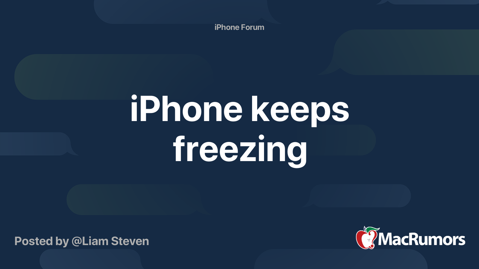 iPhone keeps freezing MacRumors Forums