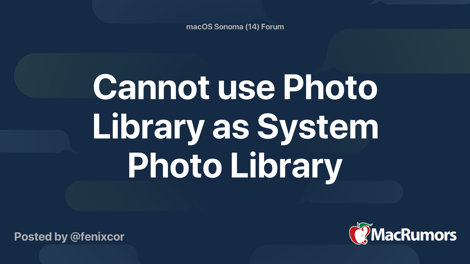 Impossible d’utiliser la photothèque comme bibliothèque de photos système