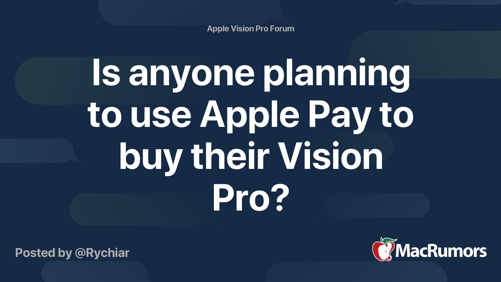 Is anyone planning to use Apple Pay to buy their Vision Pro