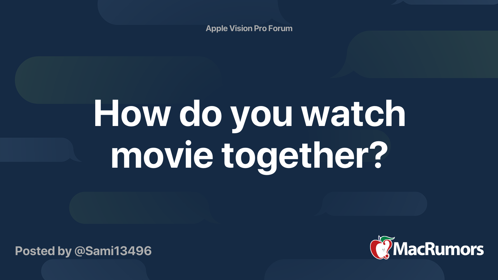 How do you watch movie together? | MacRumors Forums