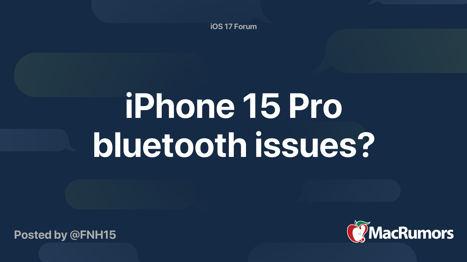 why is my bluetooth not working iphone 15 pro max