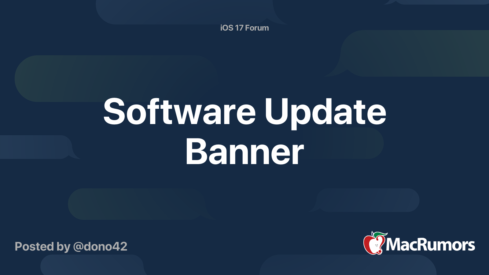 Software Update Banner | MacRumors Forums