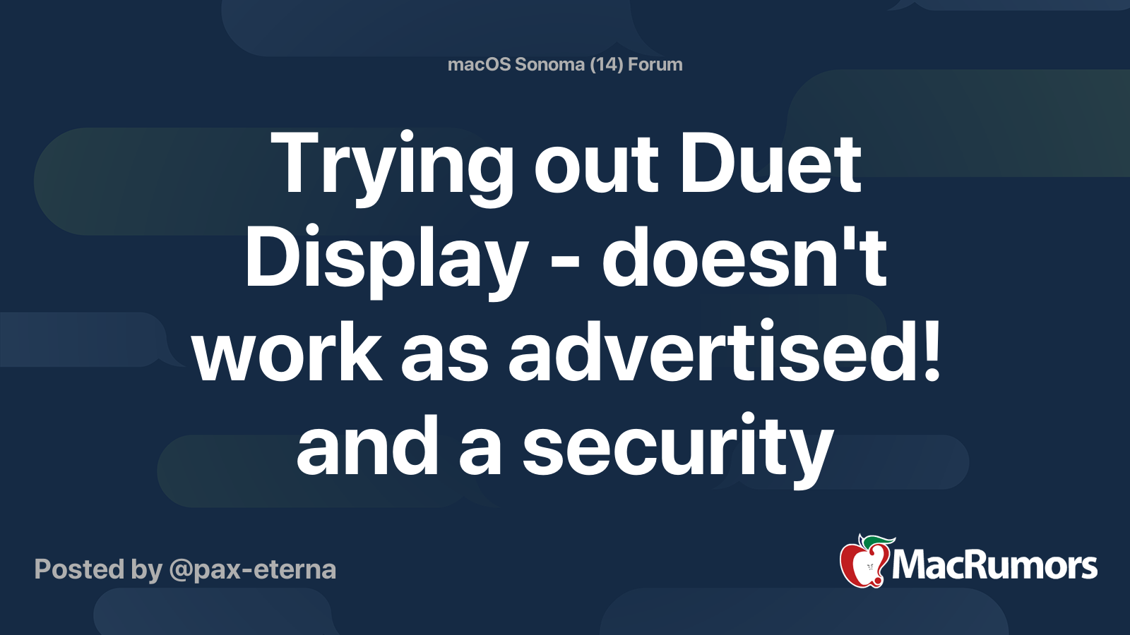 Trying out Duet Display doesn't work as advertised! and a security