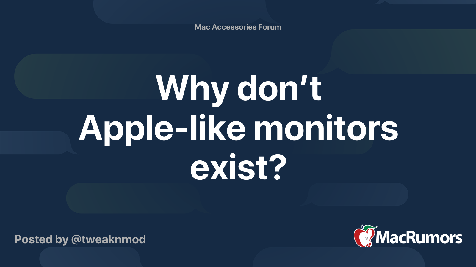 Why don’t Applelike monitors exist? MacRumors Forums