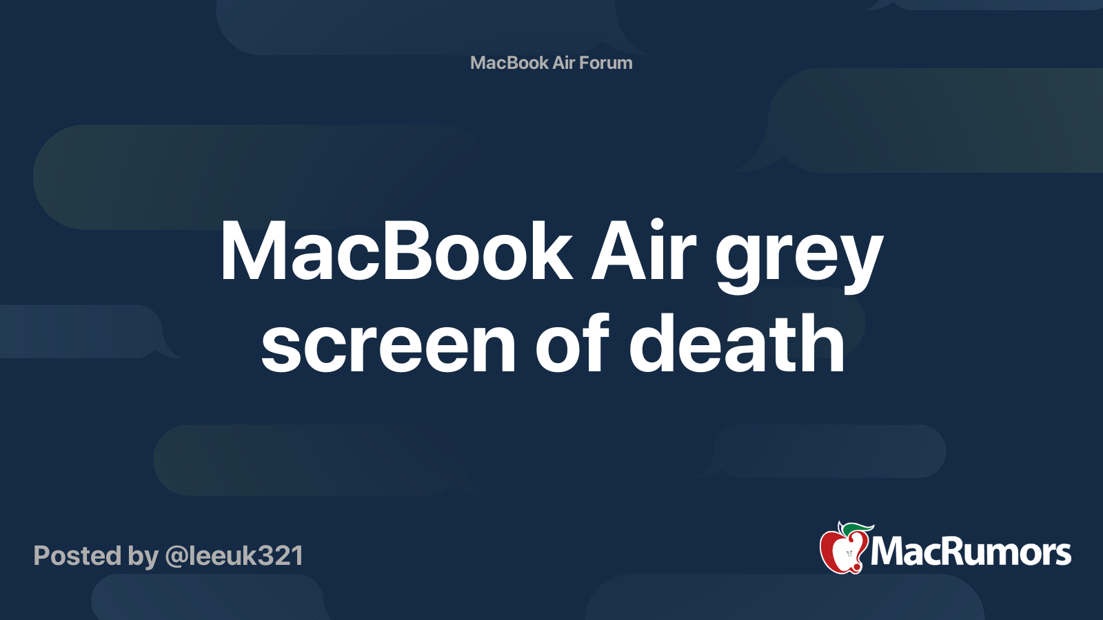 MacBook Air grey screen of death MacRumors Forums