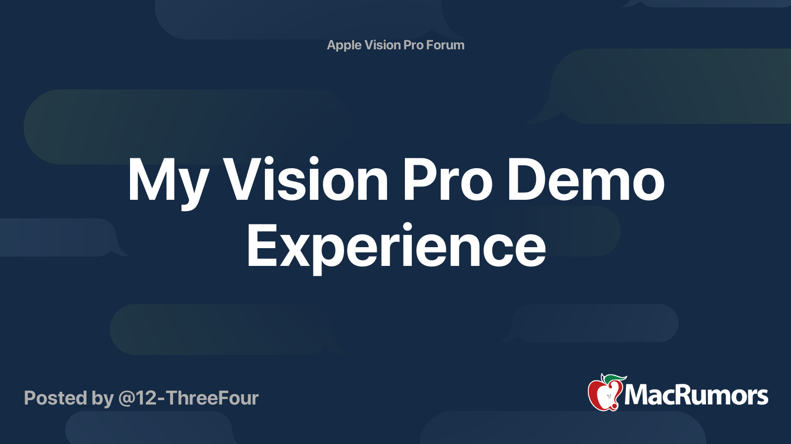My Vision Pro Demo Experience | MacRumors Forums