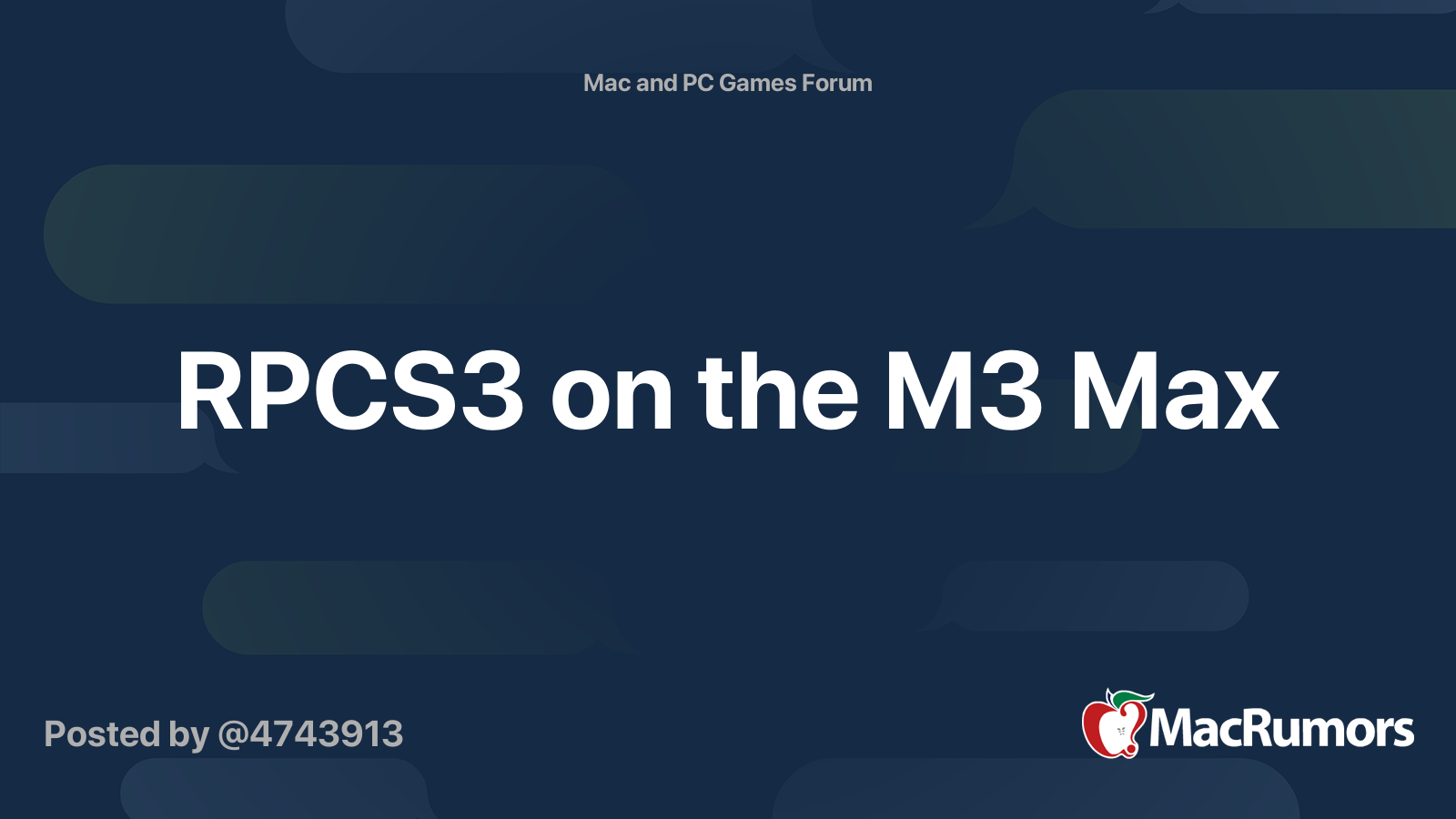 RPCS3 on the M3 Max | MacRumors Forums