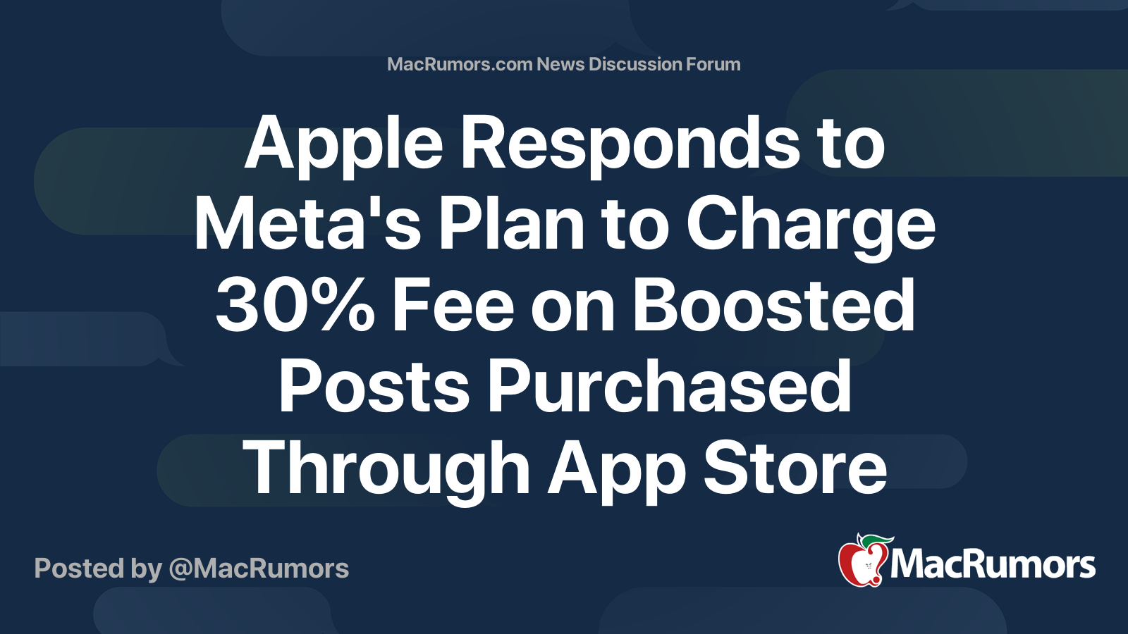 Apple Responds to Meta's Plan to Charge 30% Fee on Boosted Posts ...