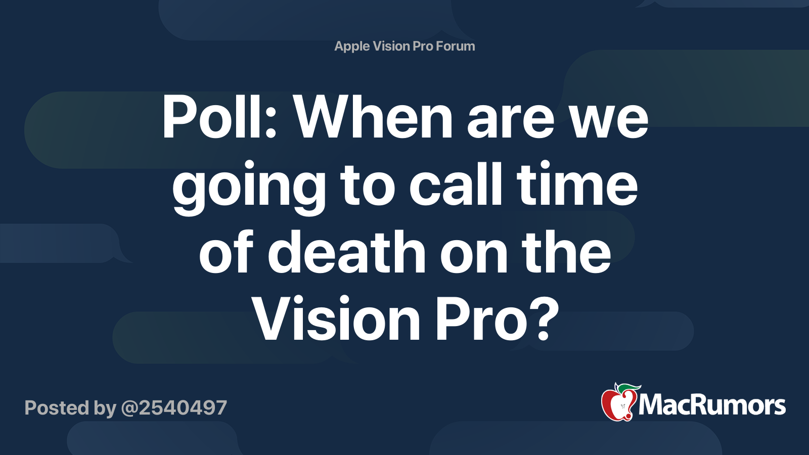 Poll When are we going to call time of death on the Vision Pro