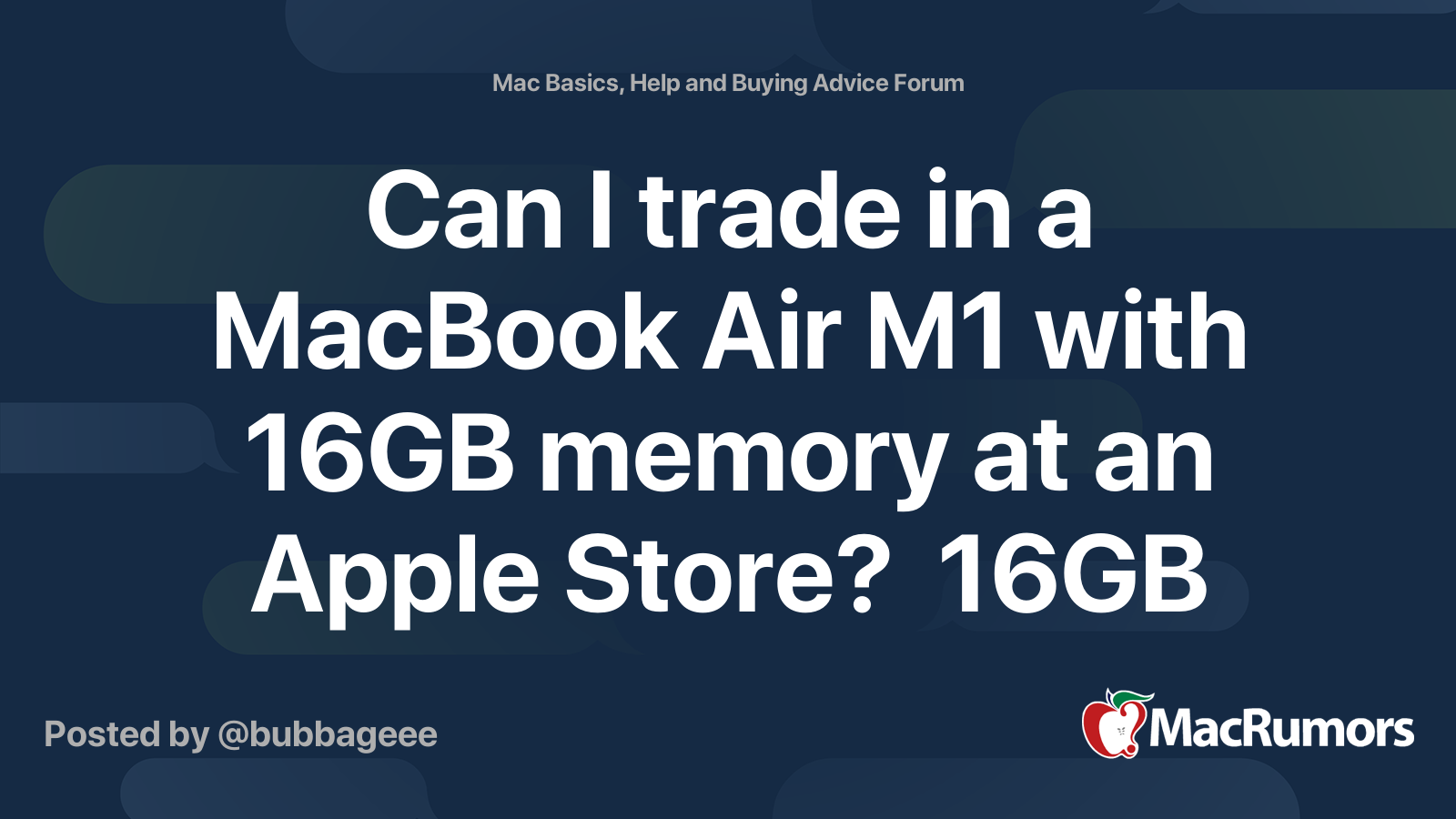 Can I trade in a MacBook Air M1 with 16GB memory at an Apple Store