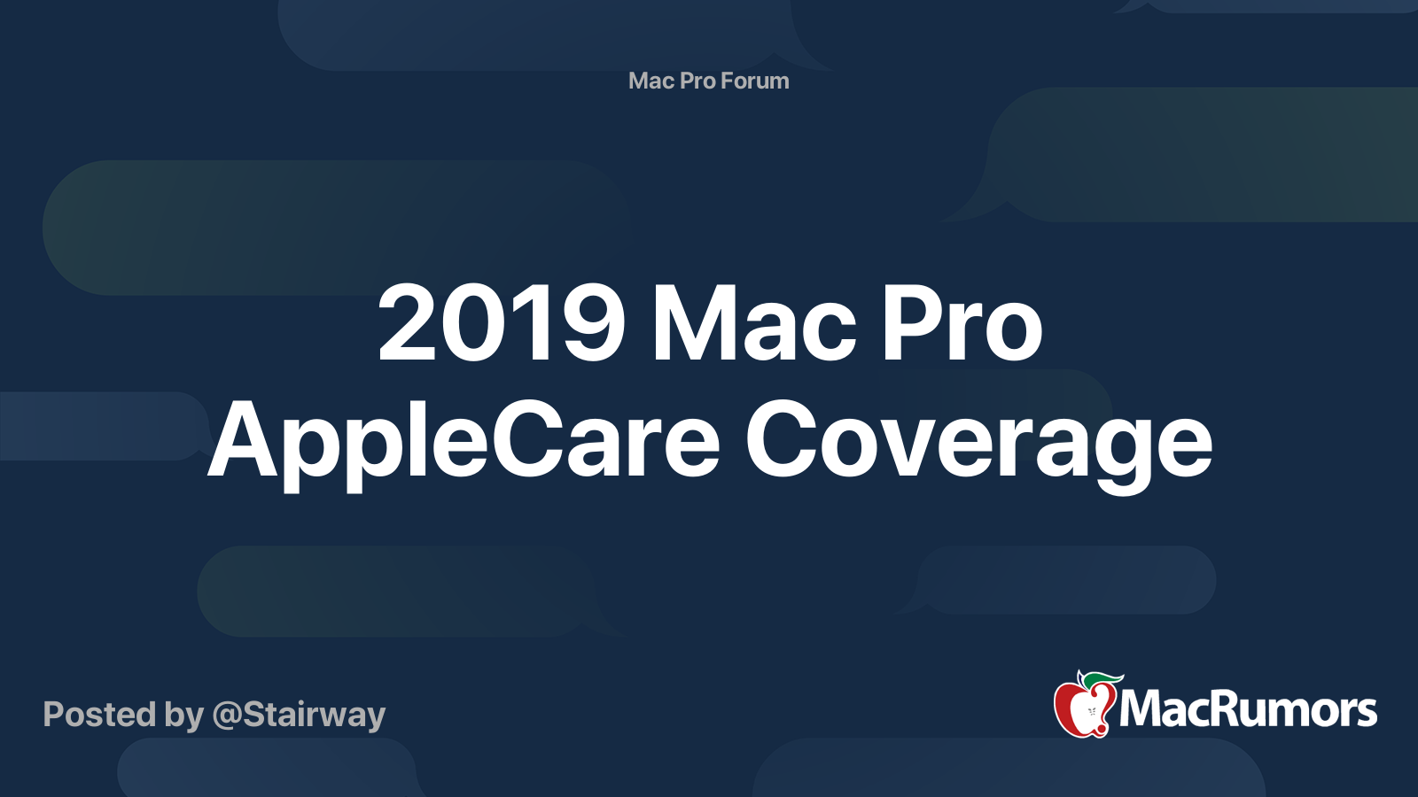 2019 Mac Pro Applecare Coverage Macrumors Forums