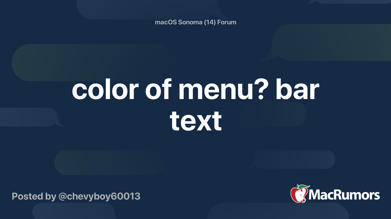 color of menu? bar text | MacRumors Forums