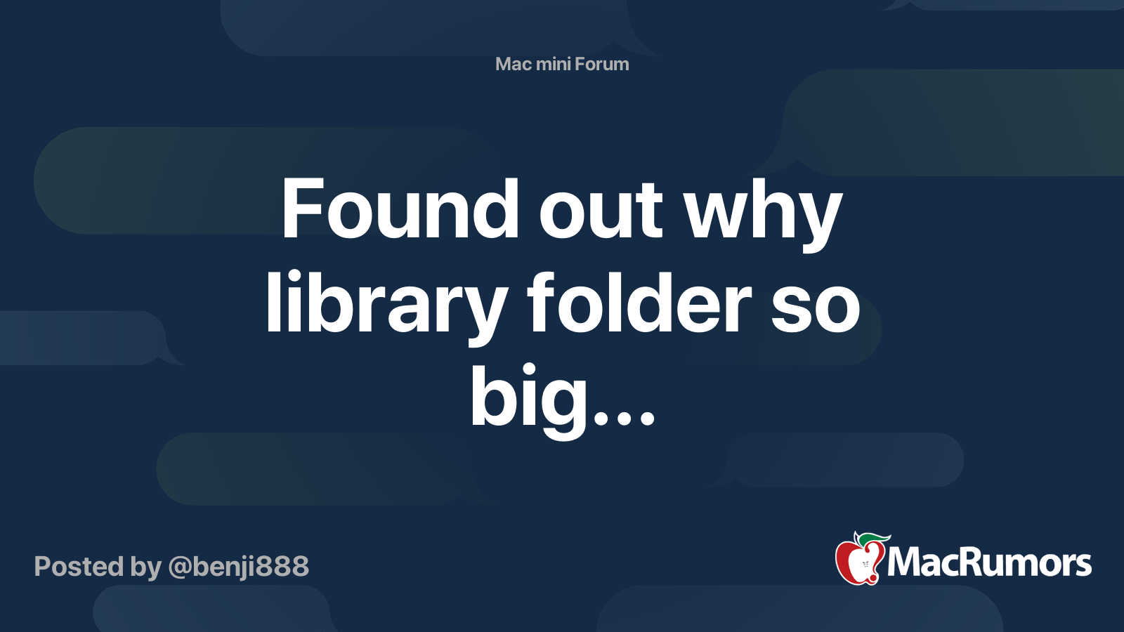 Found out why library folder so big... | MacRumors Forums