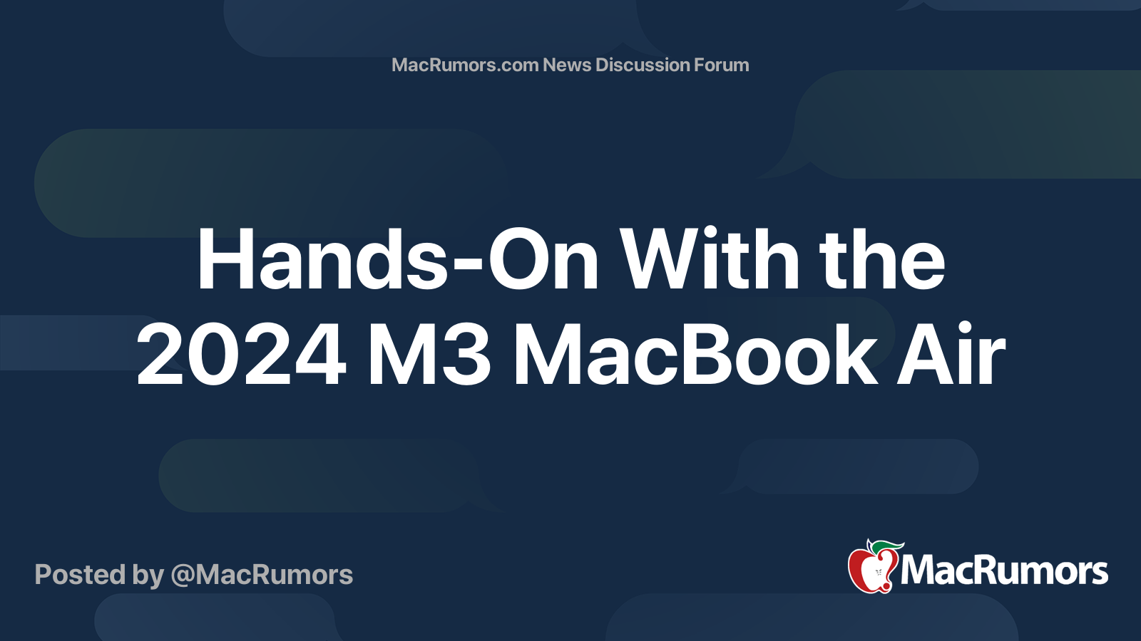 HandsOn With the 2024 M3 MacBook Air MacRumors Forums