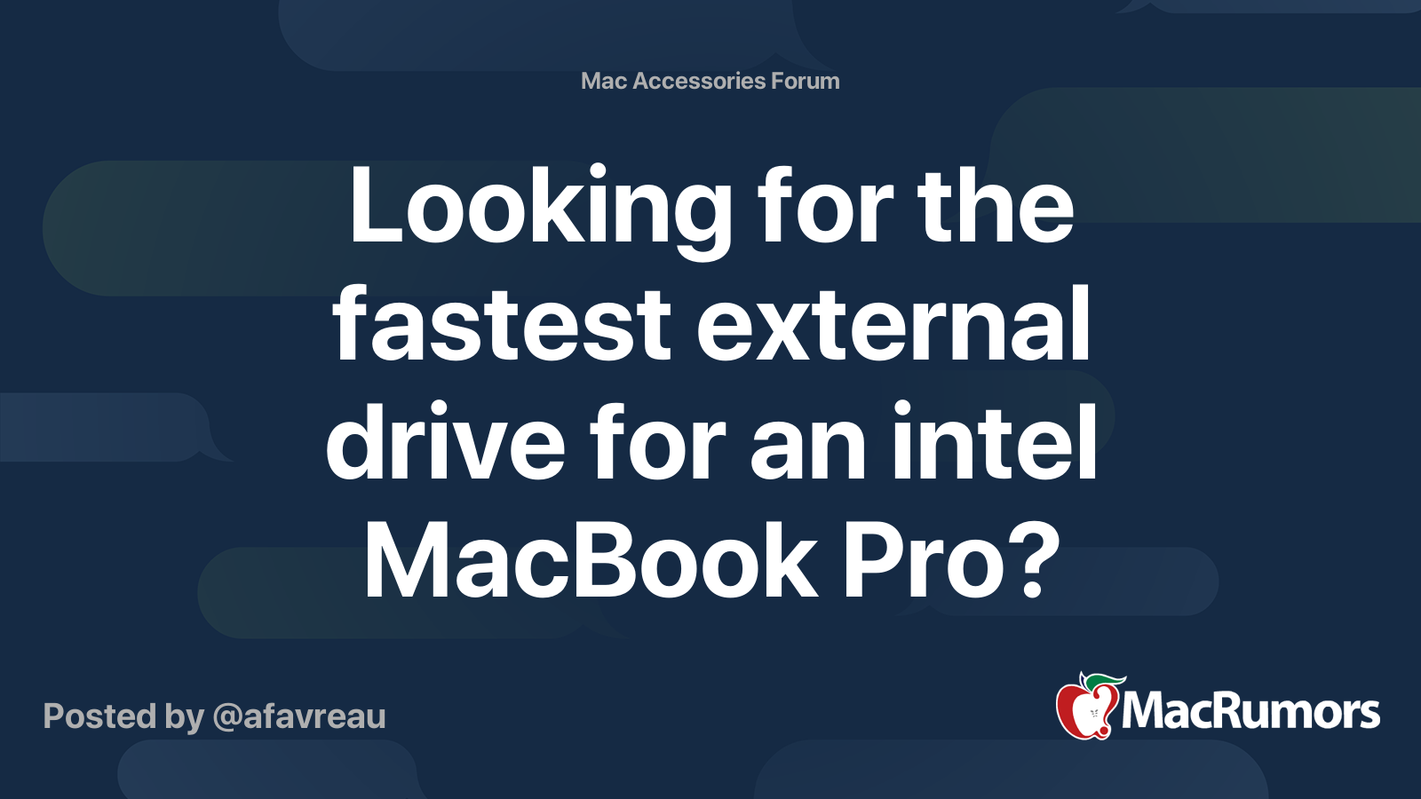 Looking for the fastest external drive for an intel macbook pro