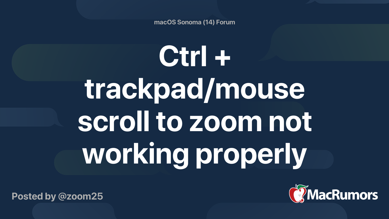 Ctrl + trackpad/mouse scroll to zoom not working properly after Sonama