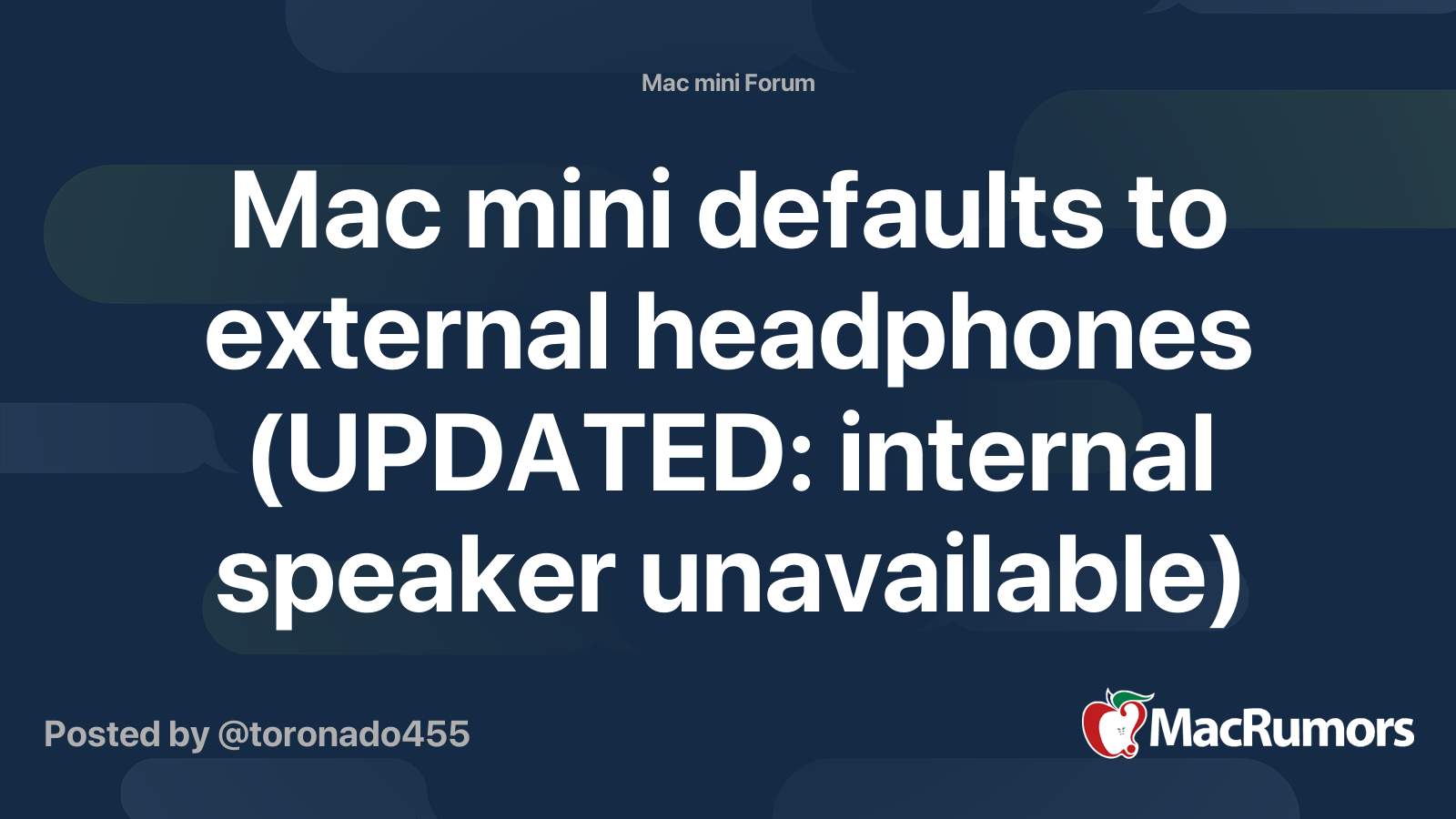 Mac mini defaults to external headphones (UPDATED: internal speaker ...