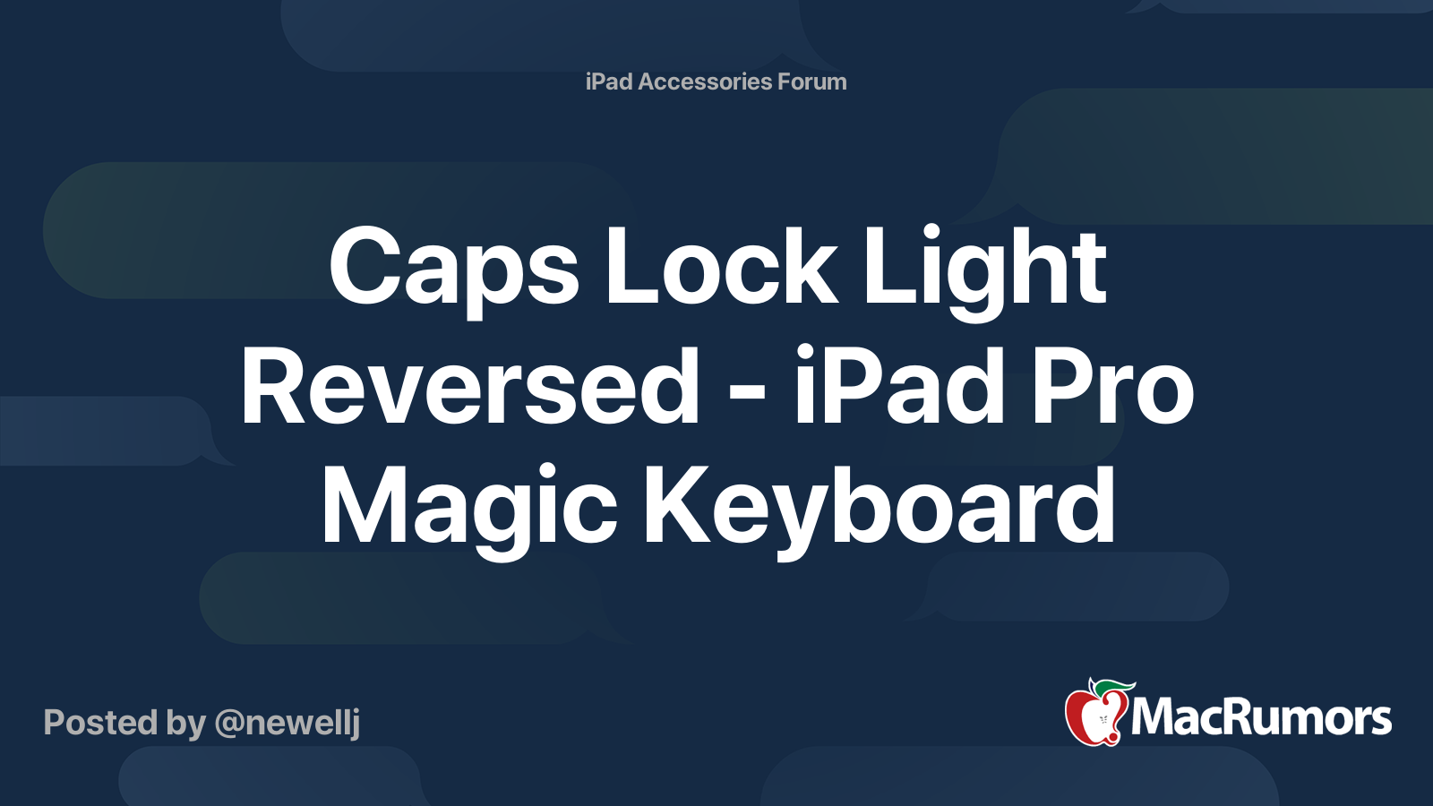 Caps Lock Light Reversed iPad Pro Magic Keyboard MacRumors Forums