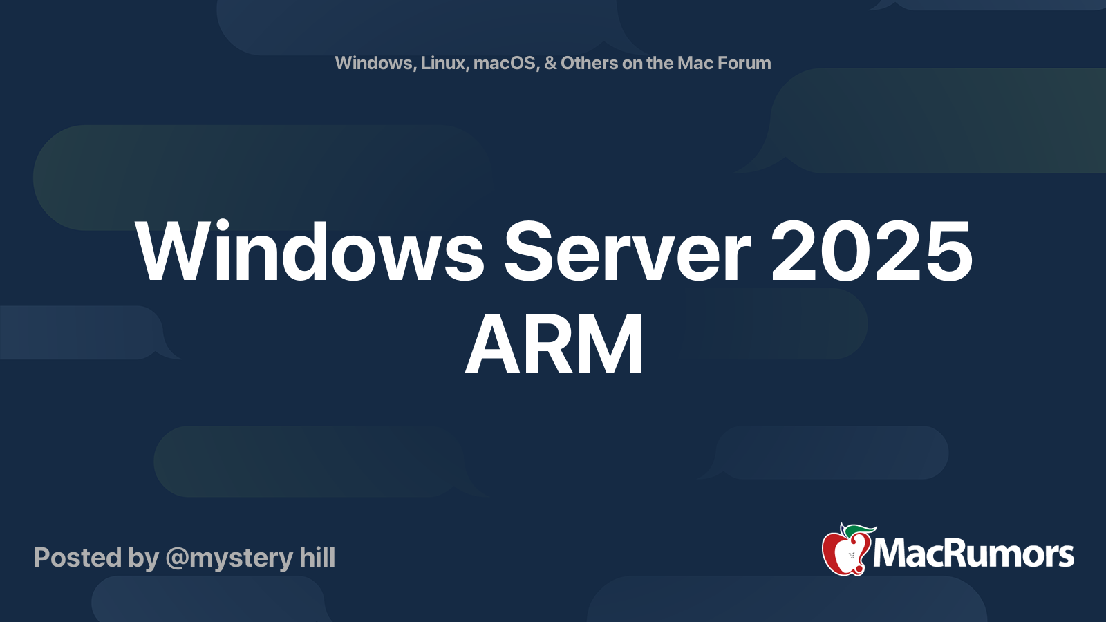 Windows Server 2025 ARM  MacRumors Forums