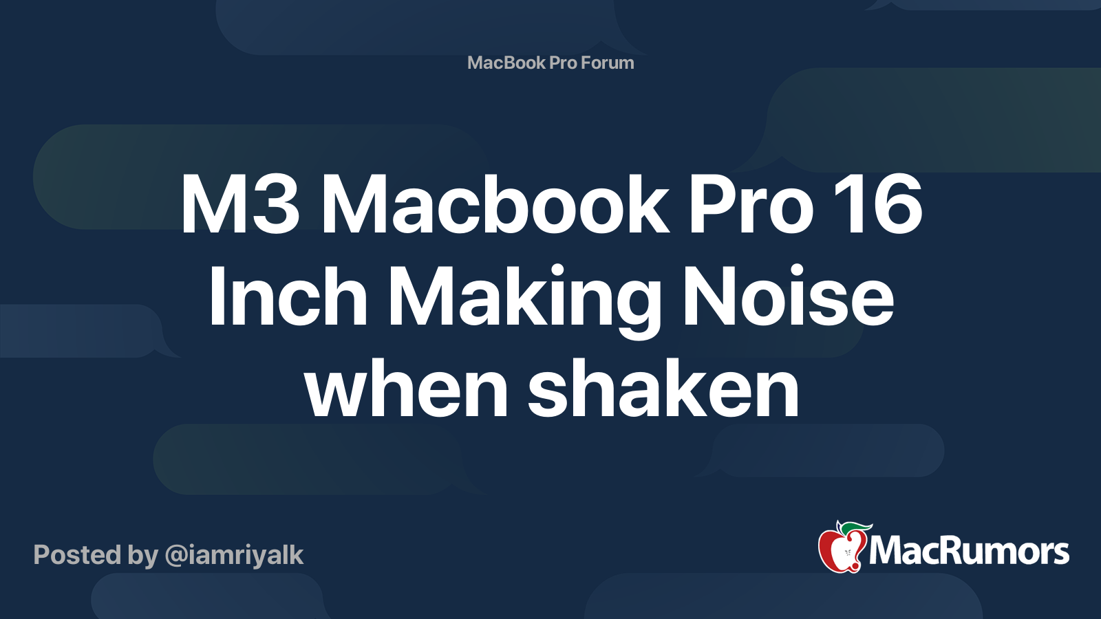 M3 Macbook Pro 16 Inch Making Noise when shaken MacRumors Forums