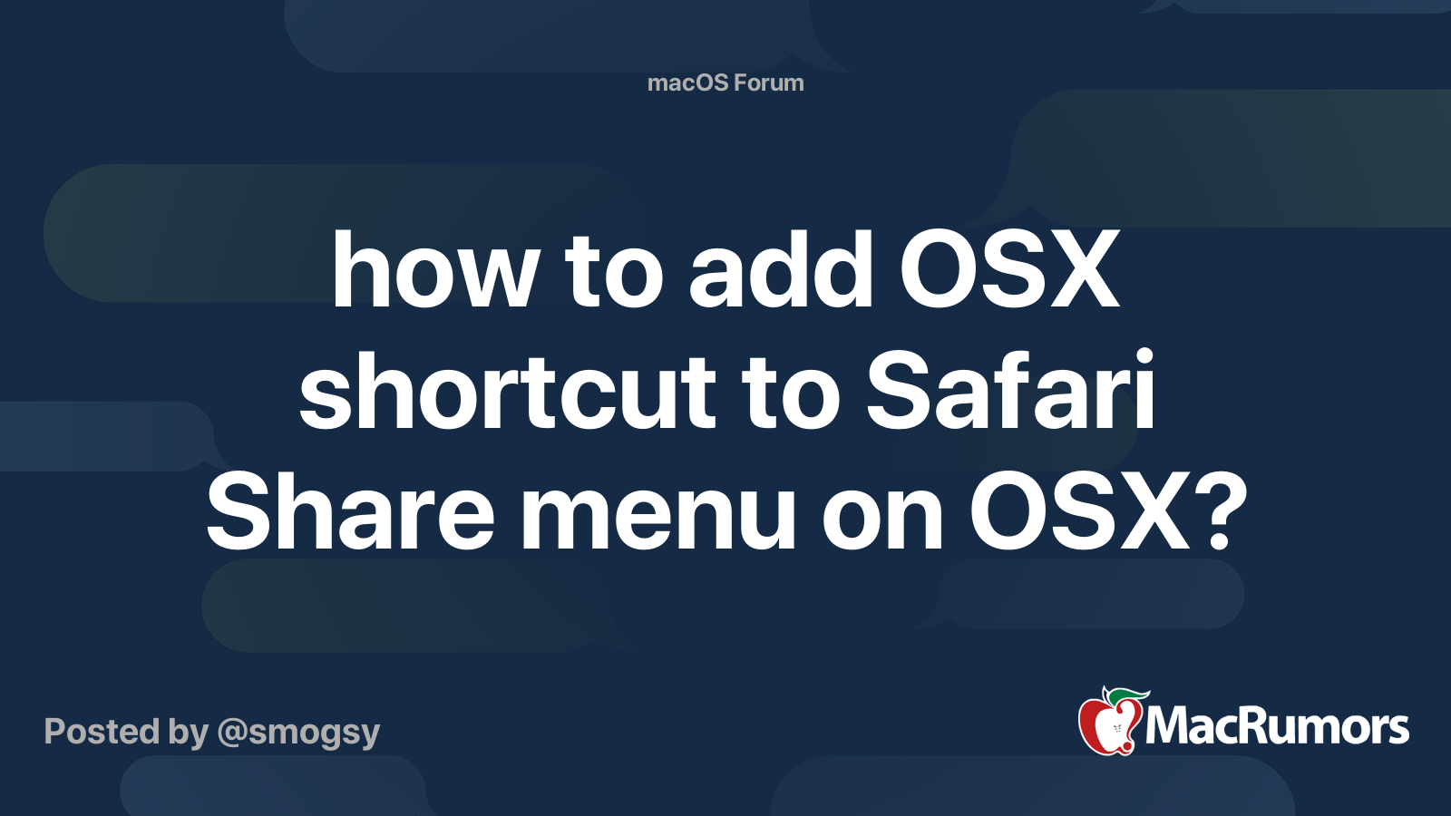 how to add OSX shortcut to Safari Share menu on OSX? | MacRumors Forums