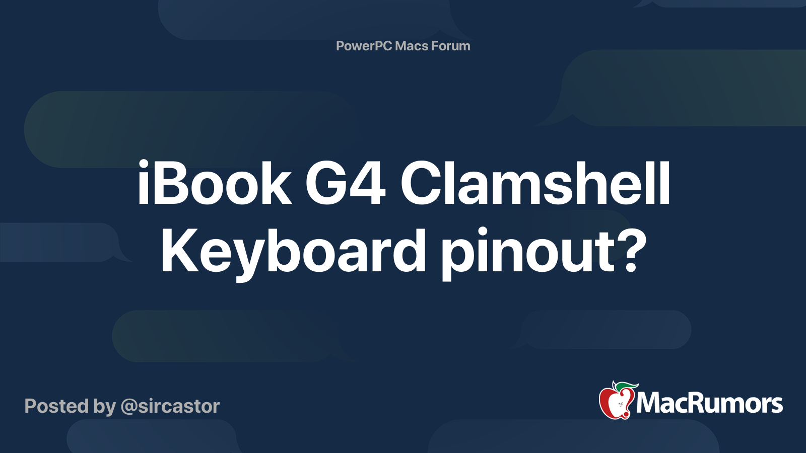 iBook G4 Clamshell Keyboard pinout? | MacRumors Forums