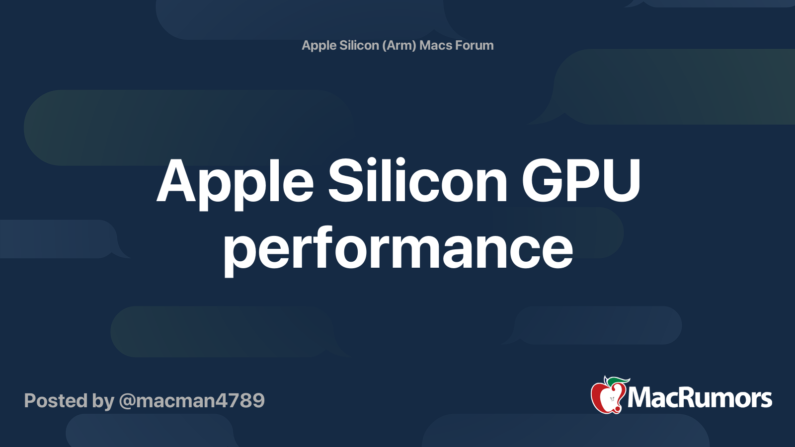 Apple Silicon GPU performance MacRumors Forums