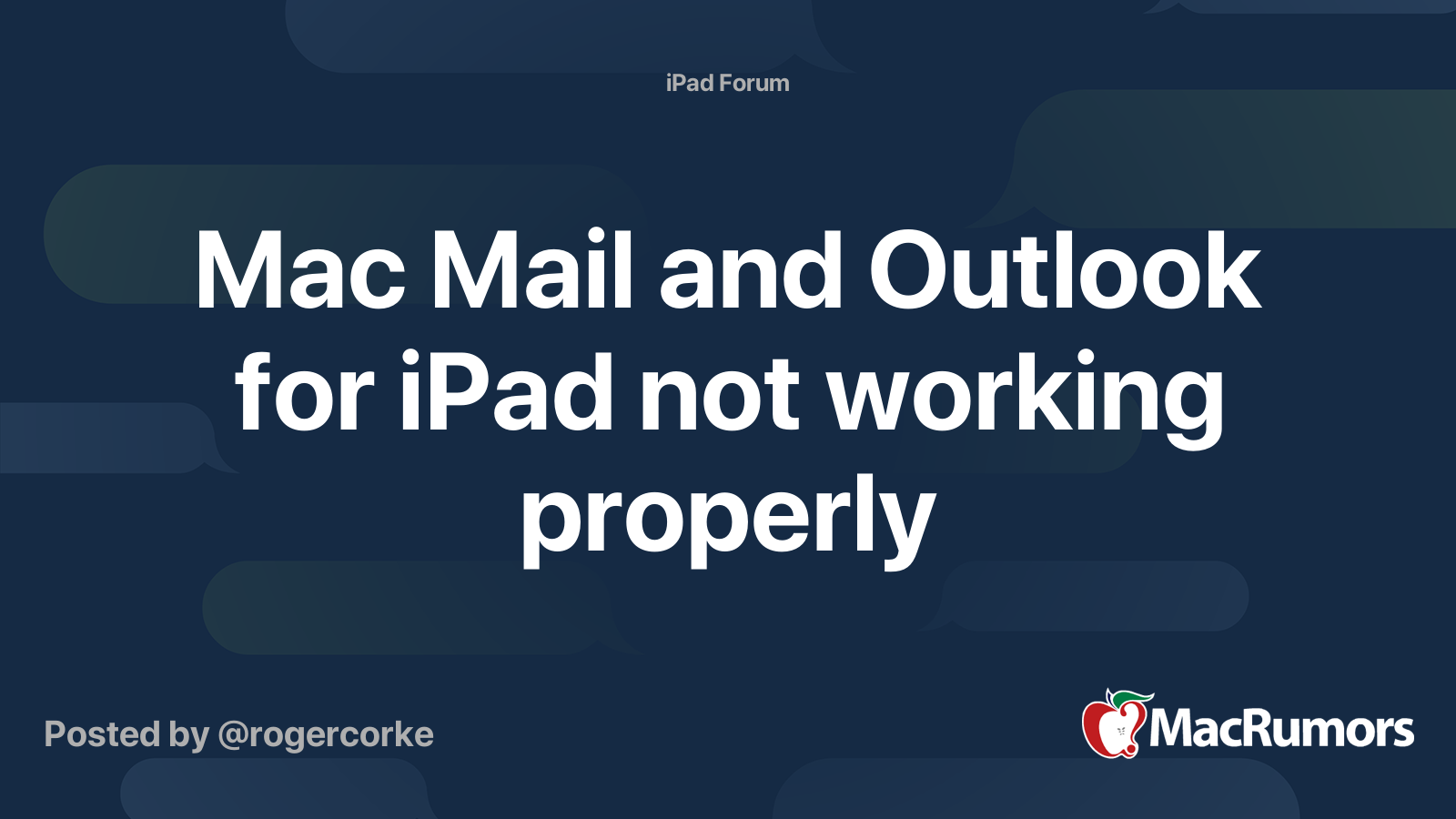 outlook email not working on ipad