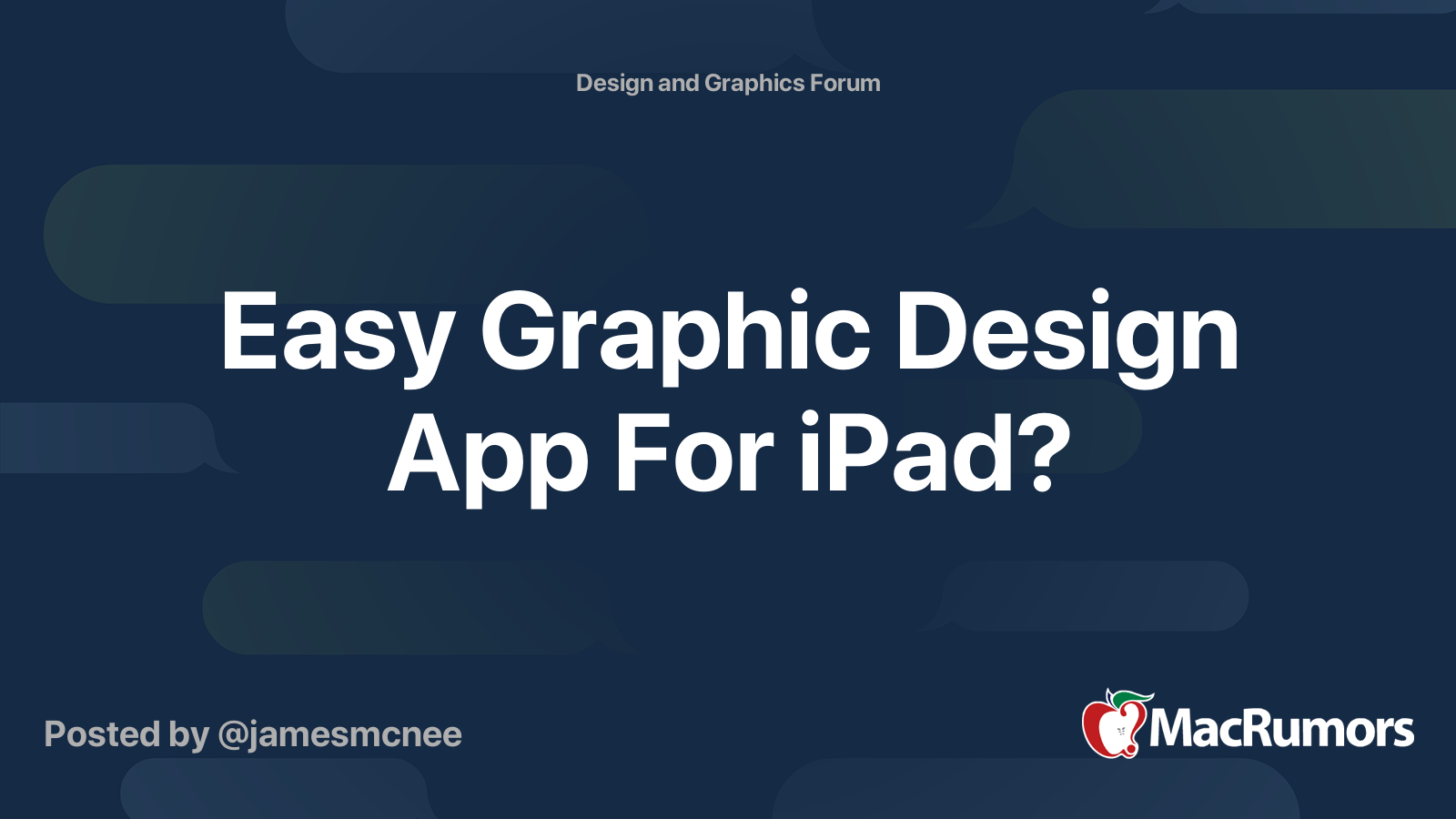 Easy Graphic Design App For iPad? | MacRumors Forums