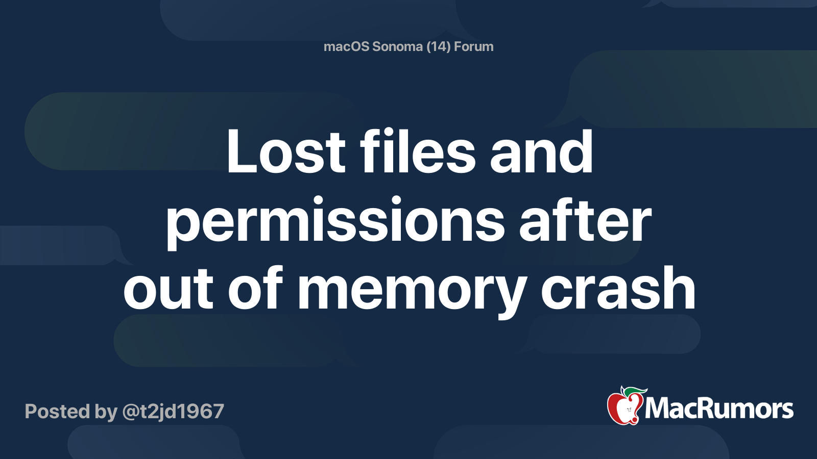 Fichiers et autorisations perdus après un crash de mémoire insuffisante