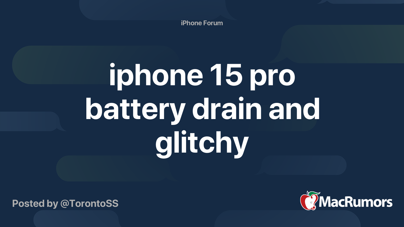 iphone 15 professional battery drain and glitchy