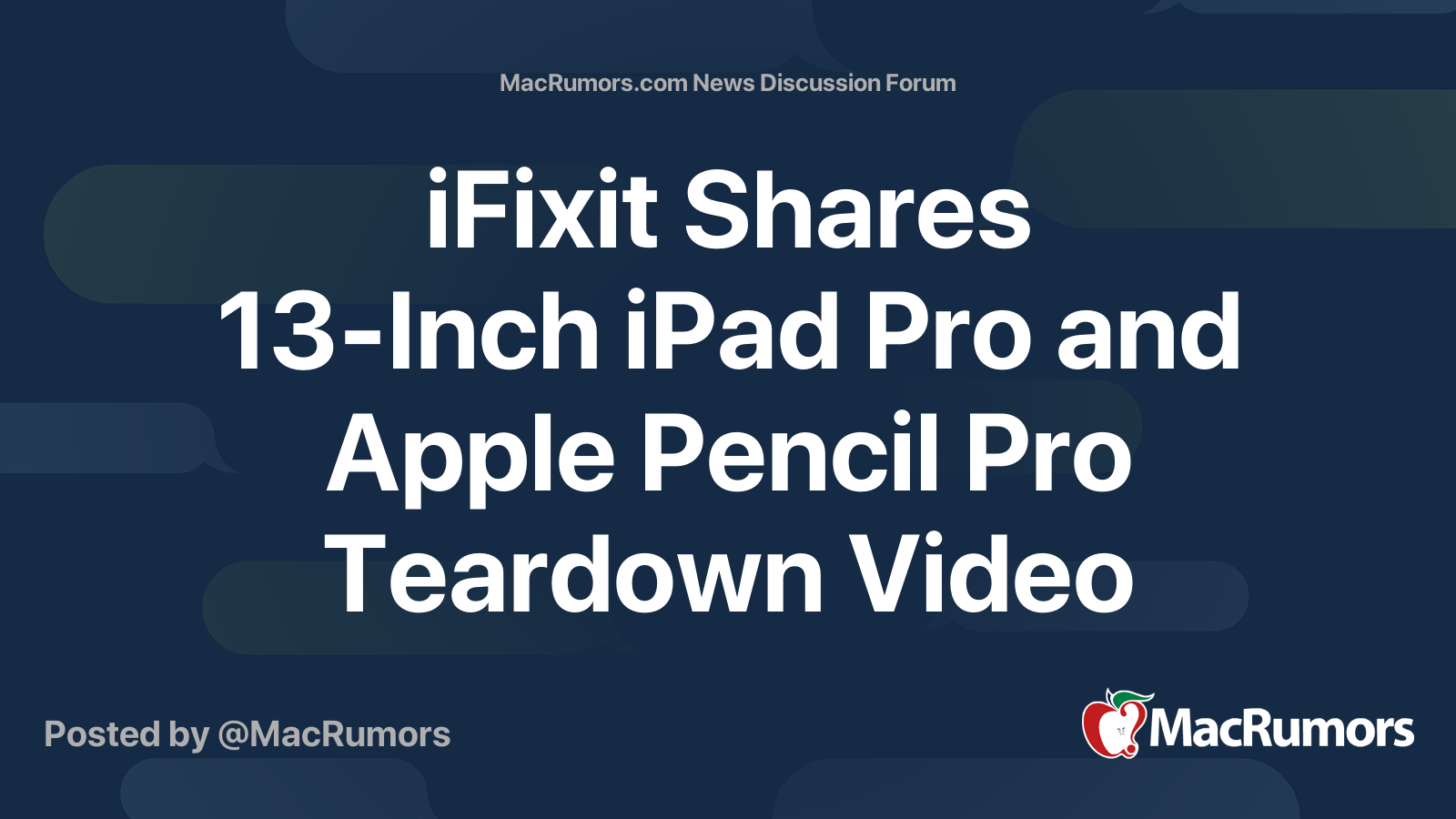 iFixit Shares 13-Inch iPad Pro and Apple Pencil Pro Teardown Video ...