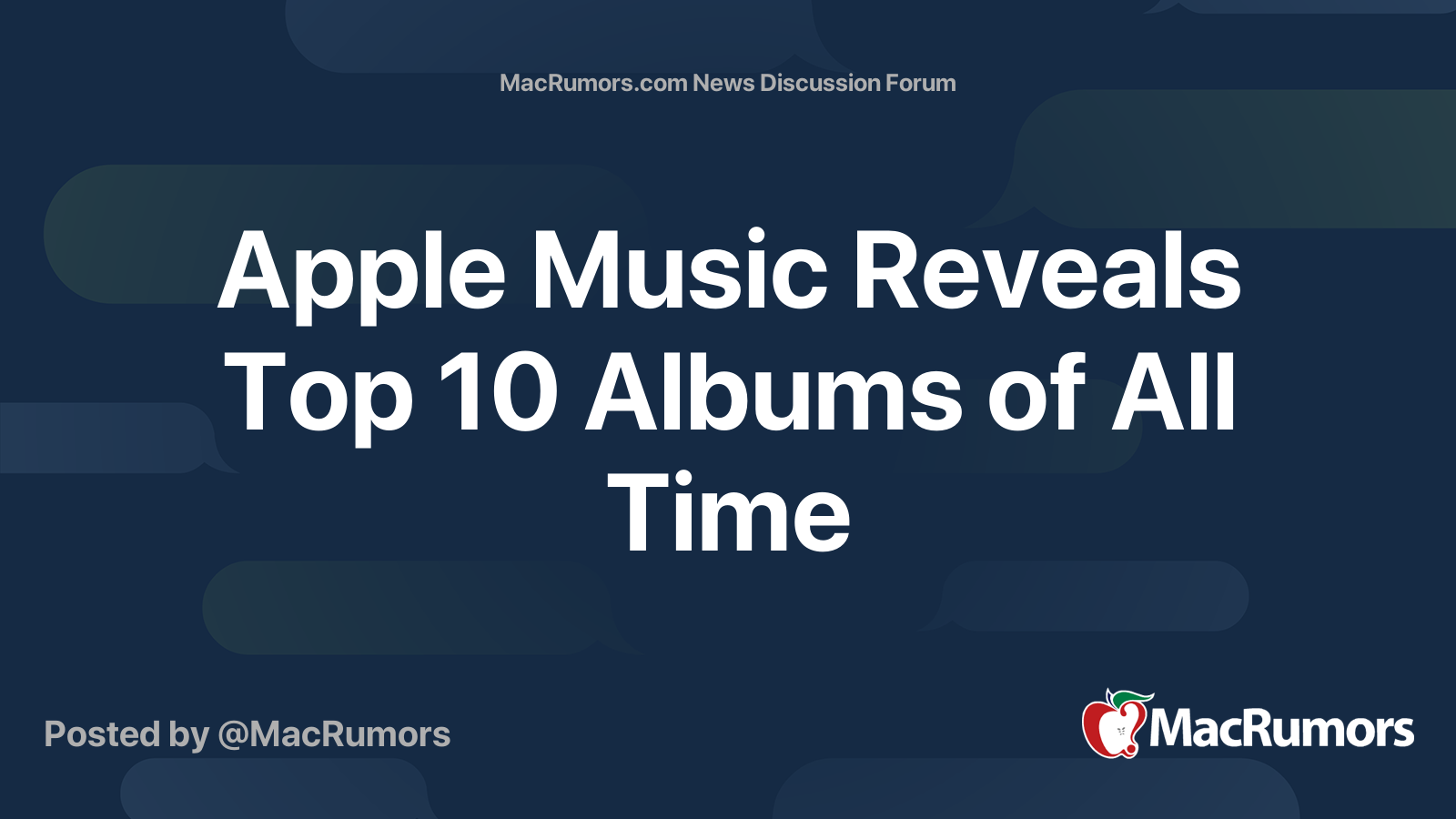 Apple Music Reveals Top 10 Albums of All Time | Page 2 | MacRumors Forums