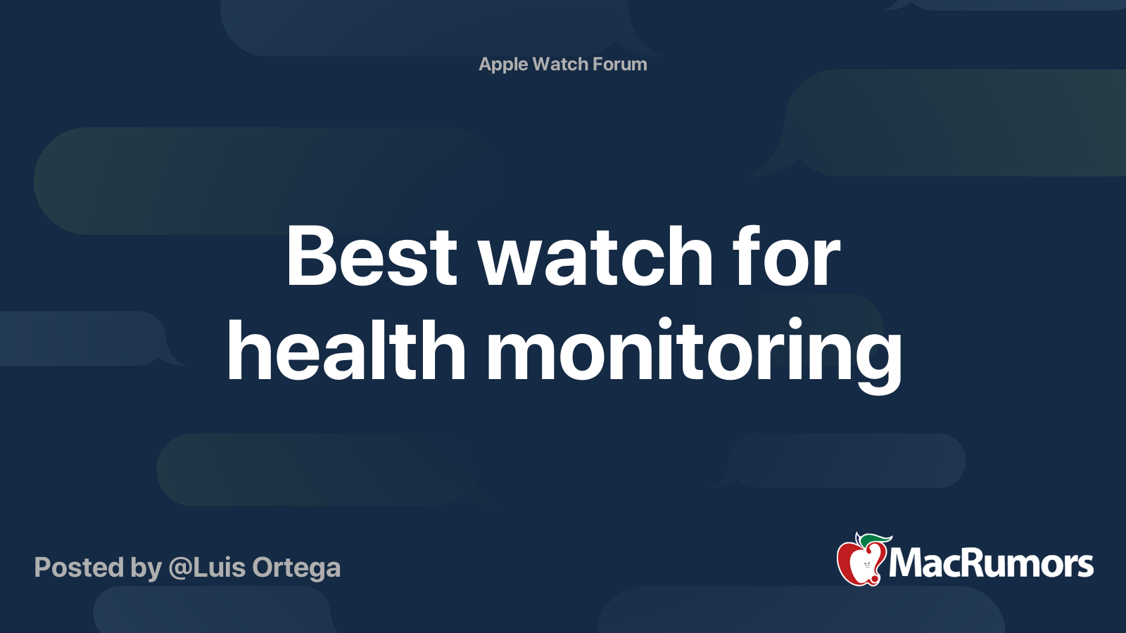 Best watch for health monitoring MacRumors Forums