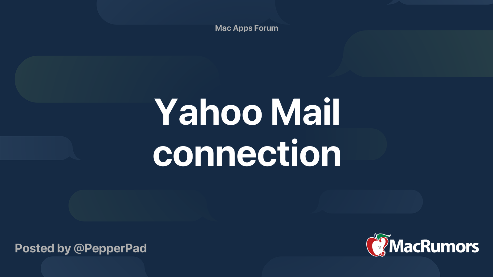 Yahoo mail connection macrumors forums