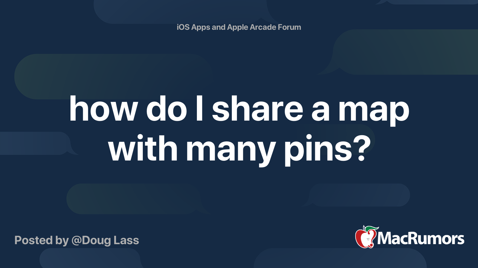 how do I share a map with many pins? MacRumors Forums