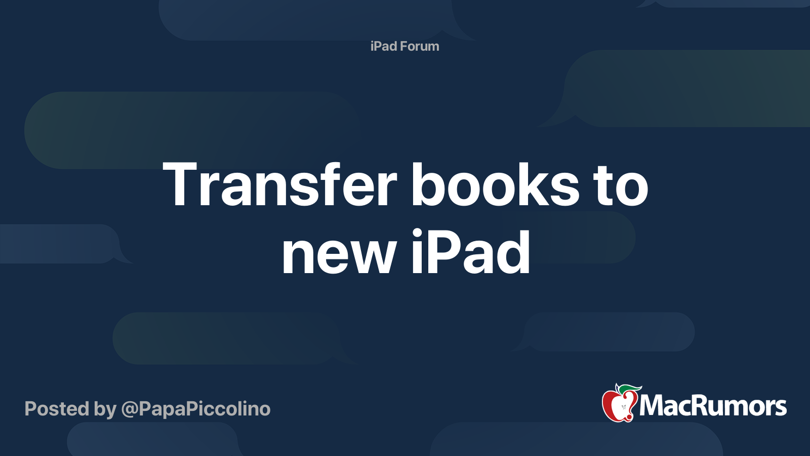 Transférer des livres sur un nouvel iPad