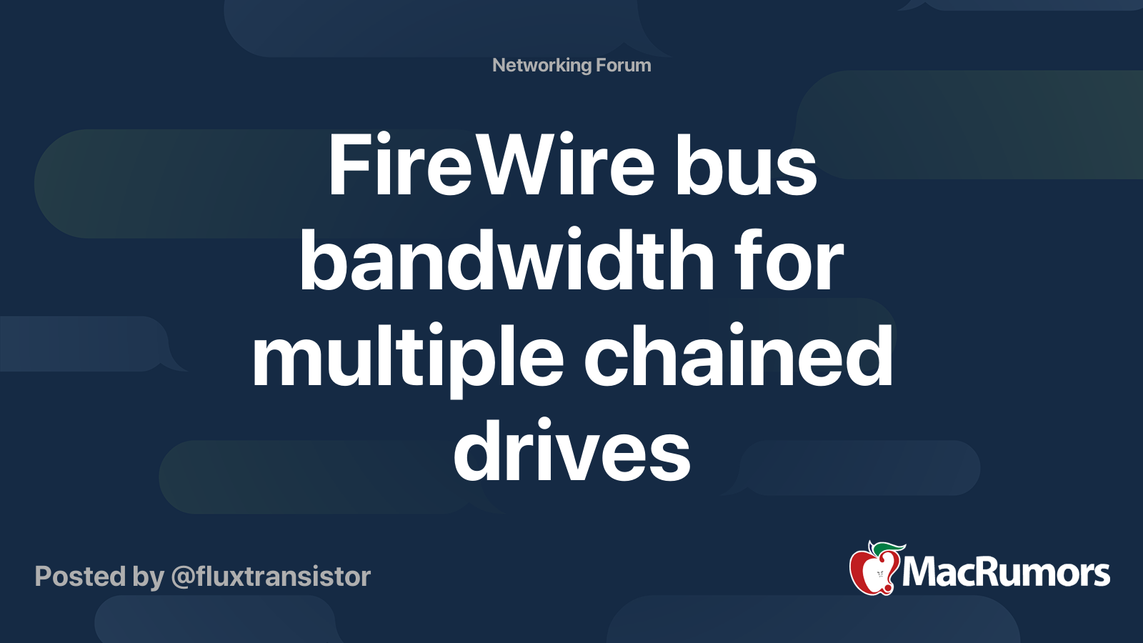 FireWire bus bandwidth for multiple chained drives | MacRumors Forums