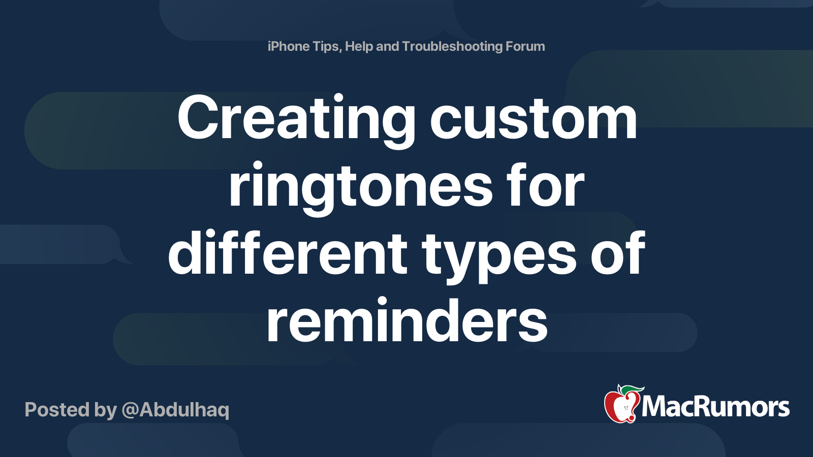 Creating custom ringtones for different types of reminders MacRumors