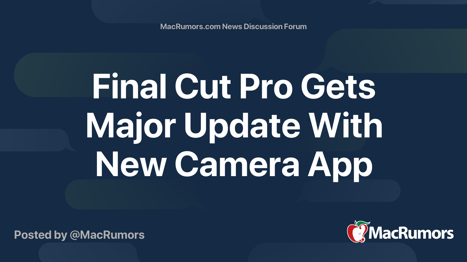 Final Cut Pro Gets Major Update With New Camera App | Page 2 ...