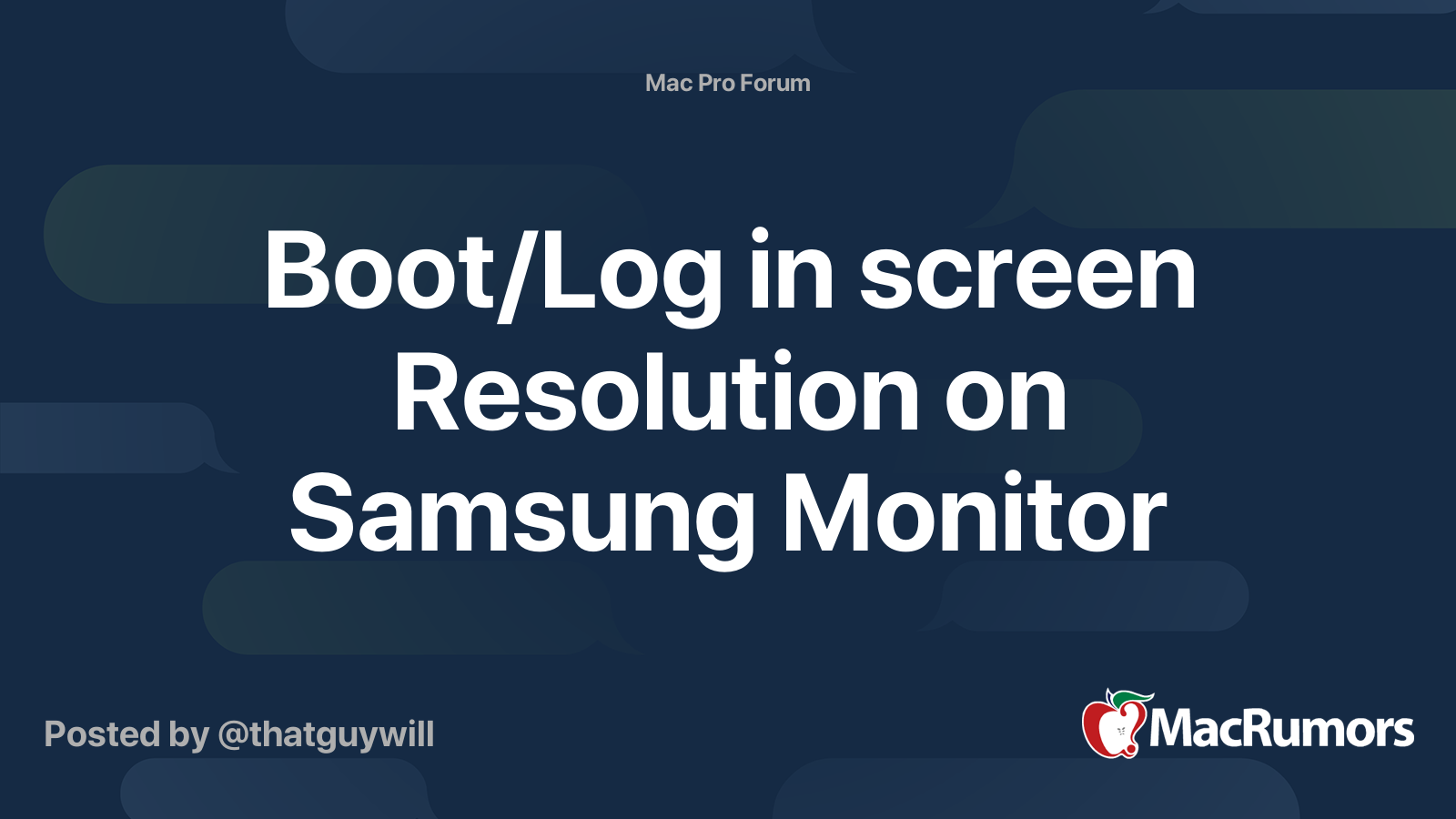 Boot/Log in screen Resolution on Samsung Monitor | MacRumors Forums
