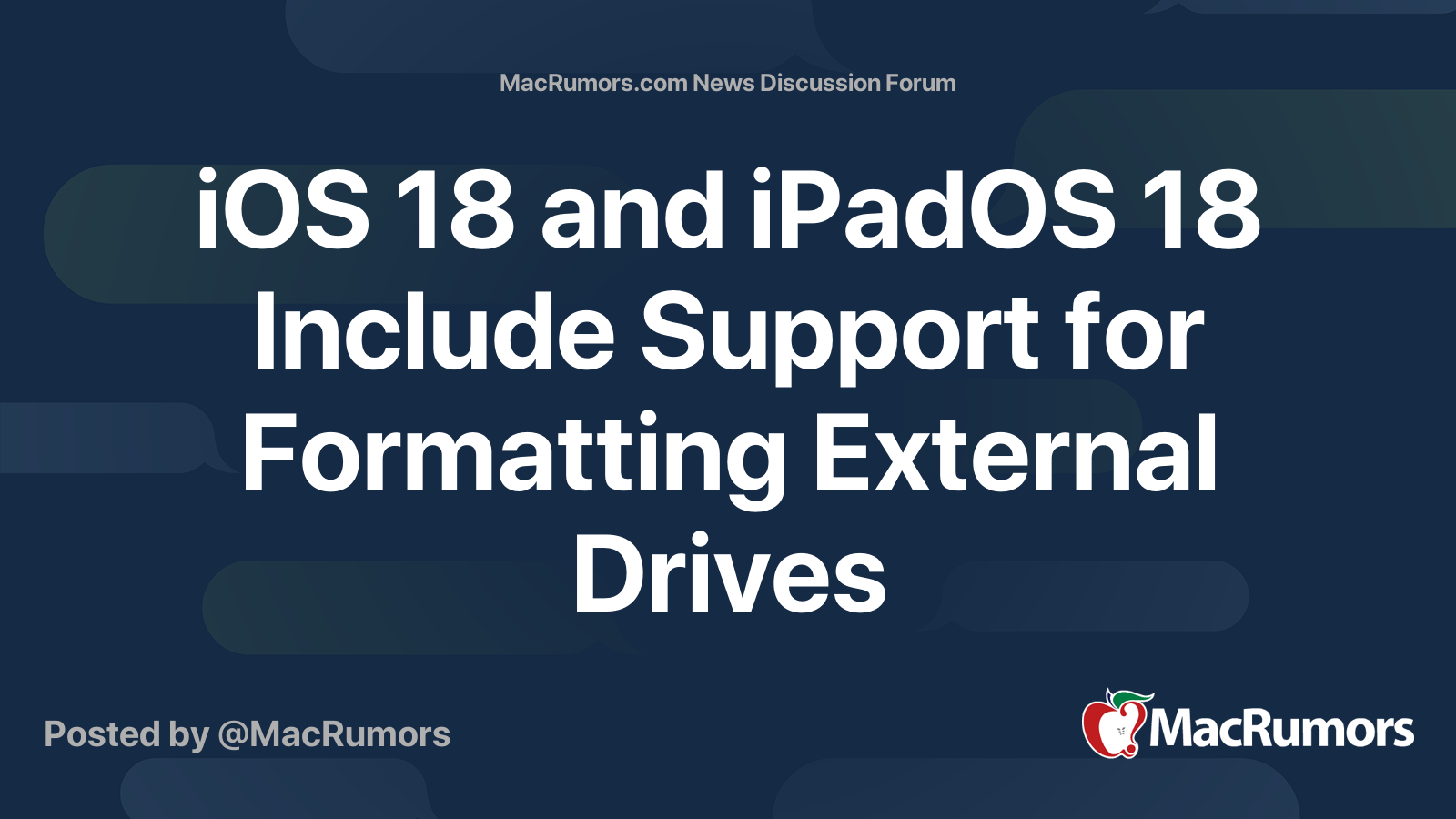 iOS 18 and iPadOS 18 Include Support for Formatting External Drives ...