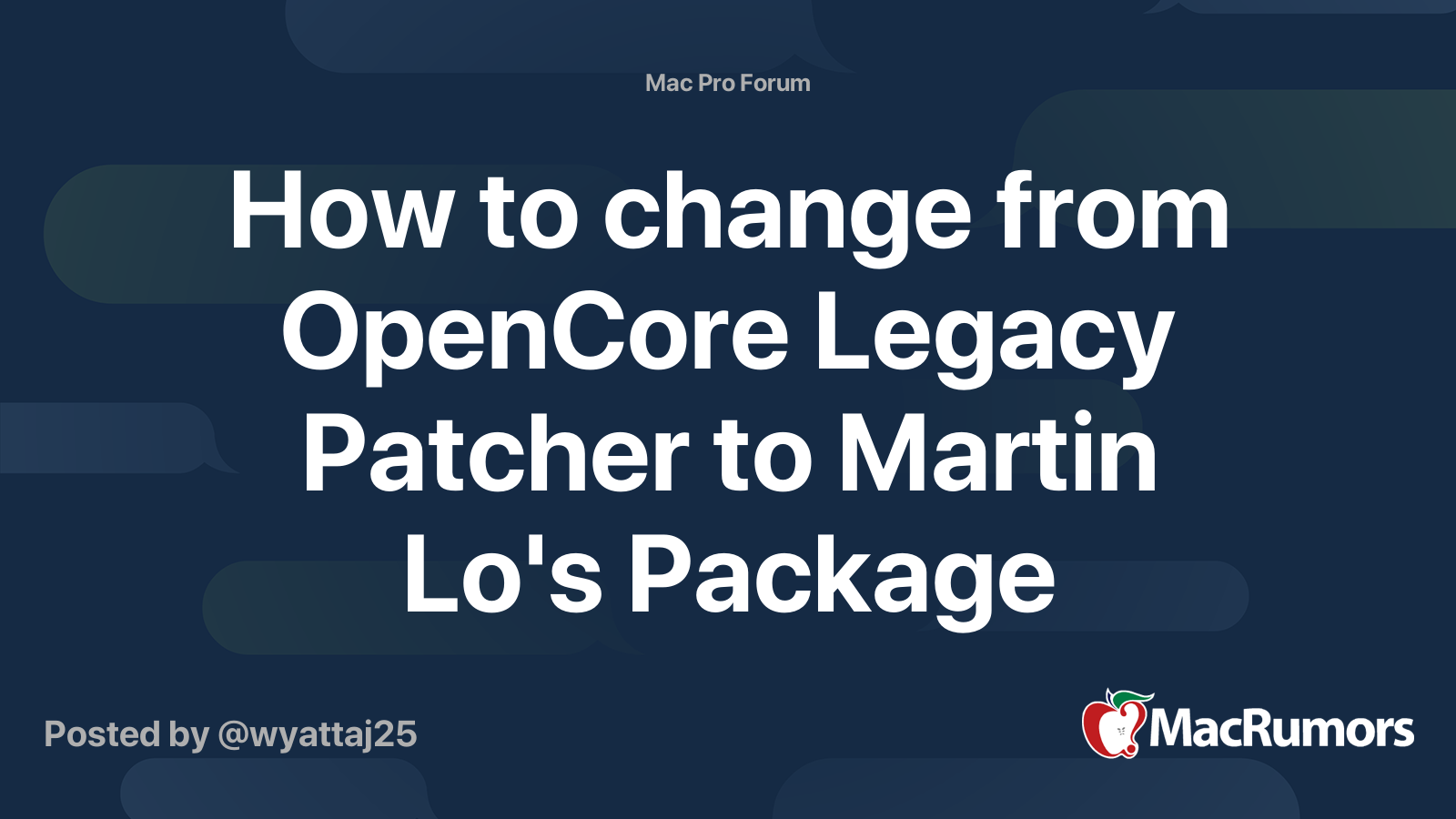 How to change from OpenCore Legacy Patcher to Martin Lo's Package ...