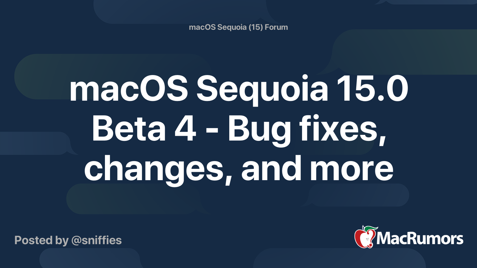 macOS Sequoia 15.0 Beta 4 - Bug fixes, changes, and more | Page 2 ...