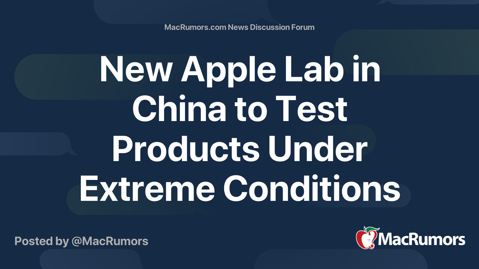 New Apple Lab in China to Test Products Under Extreme Conditions | Page ...