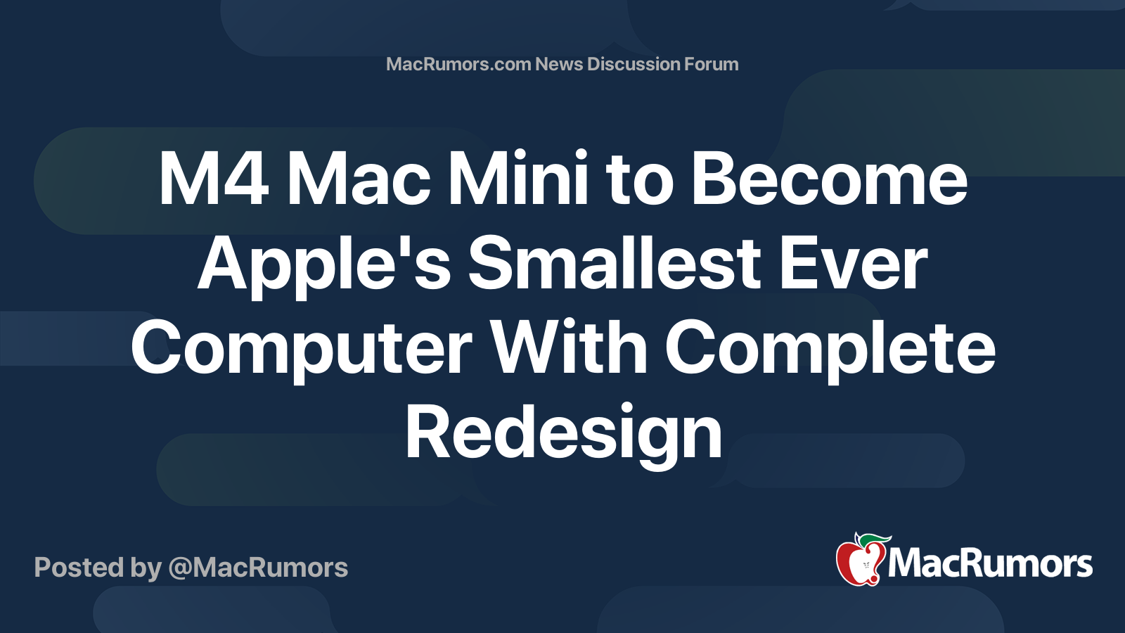 M4 Mac Mini to Become Apple's Smallest Ever Computer With Complete ...