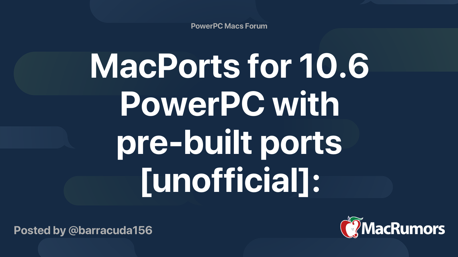 MacPorts for 10.6 PowerPC with pre-built ports [unofficial]: testing ...